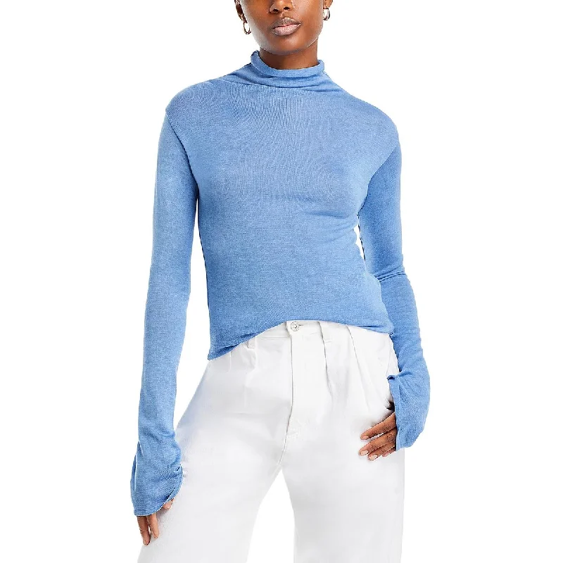 Pocketed Knit TopsWomens Long Sleeve Knit Turtleneck Sweater