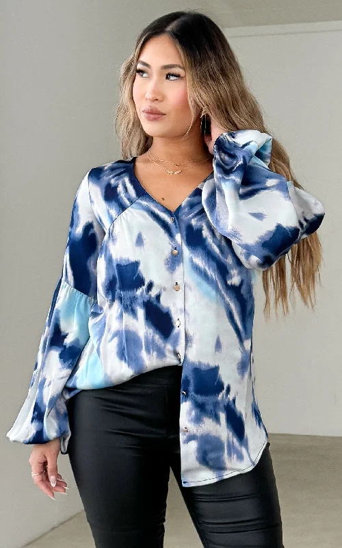 Amalla Shirt Blouse - Blue PrintFlannel Shirts