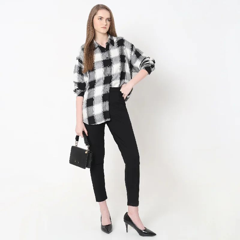 Oversize Checkered ShirtFringed Shirts