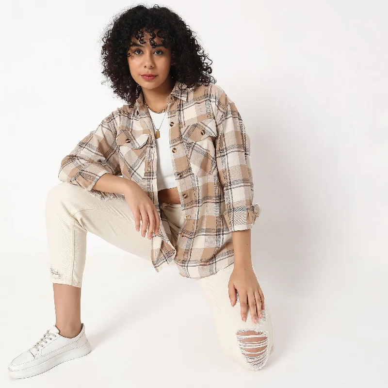 Regular Fit Checkered ShirtMetallic Shirts