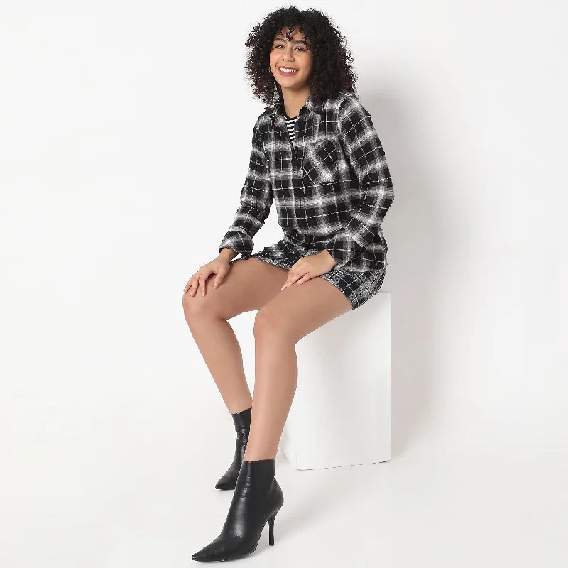 Regular Fit Checkered ShirtVelvet Shirts