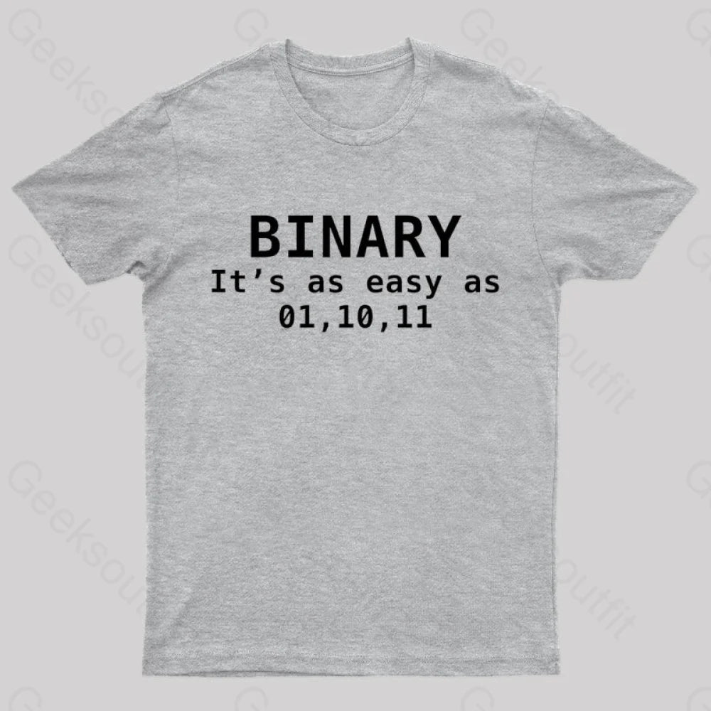 UV-Protection TeeBinary It's As Easy As 01 10 11 Nerd T-Shirt