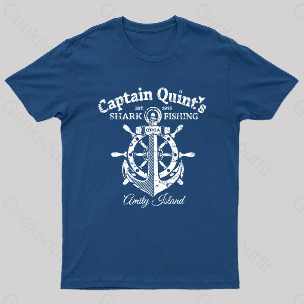 Discounted TeeCaptain Quint's Shark Fishing Geek T-Shirt