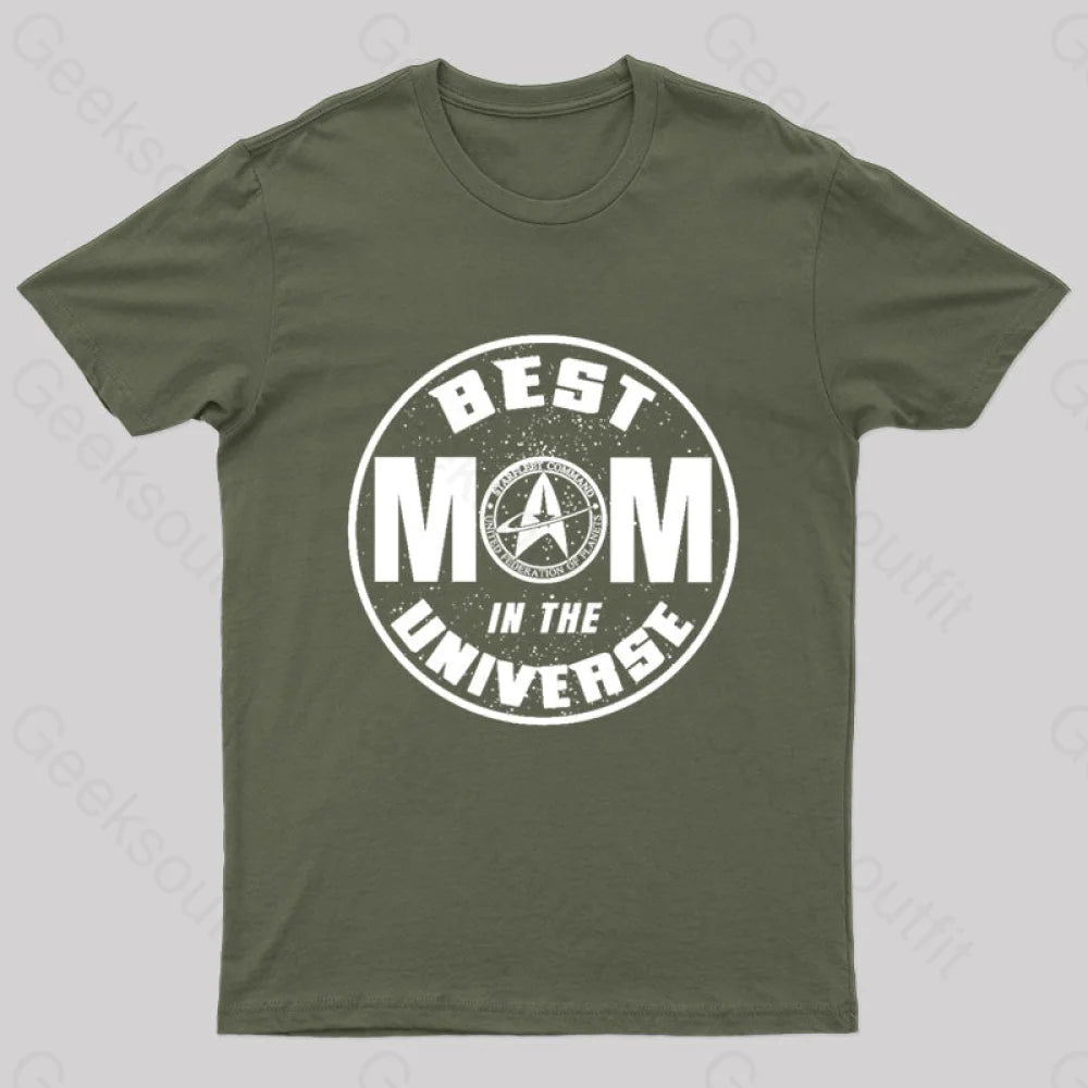 Glitter TeeCosmic Voyage  Best Mom In The Universe Geek T-Shirt