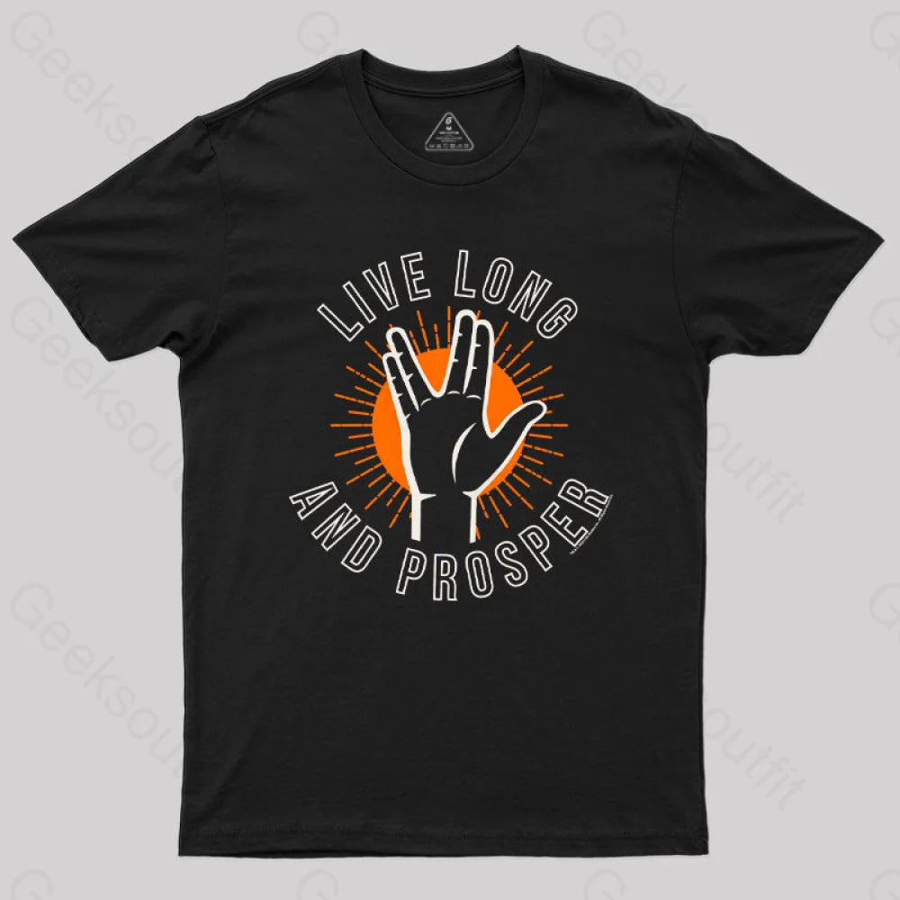 Polyester TeeCosmic Voyage Long Live Prosper Salute T-Shirt