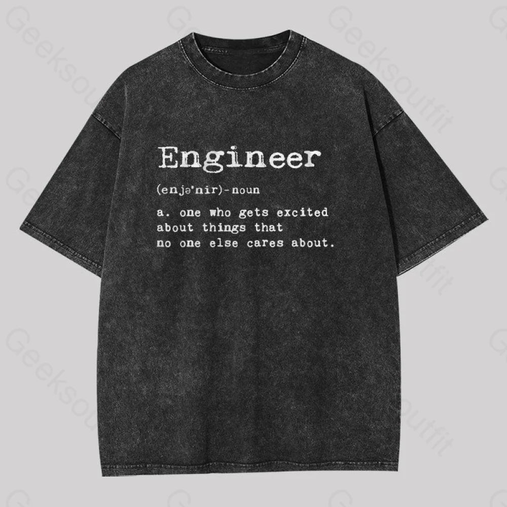 High-Neck TeeEngineer Definition Geek Washed T-shirt