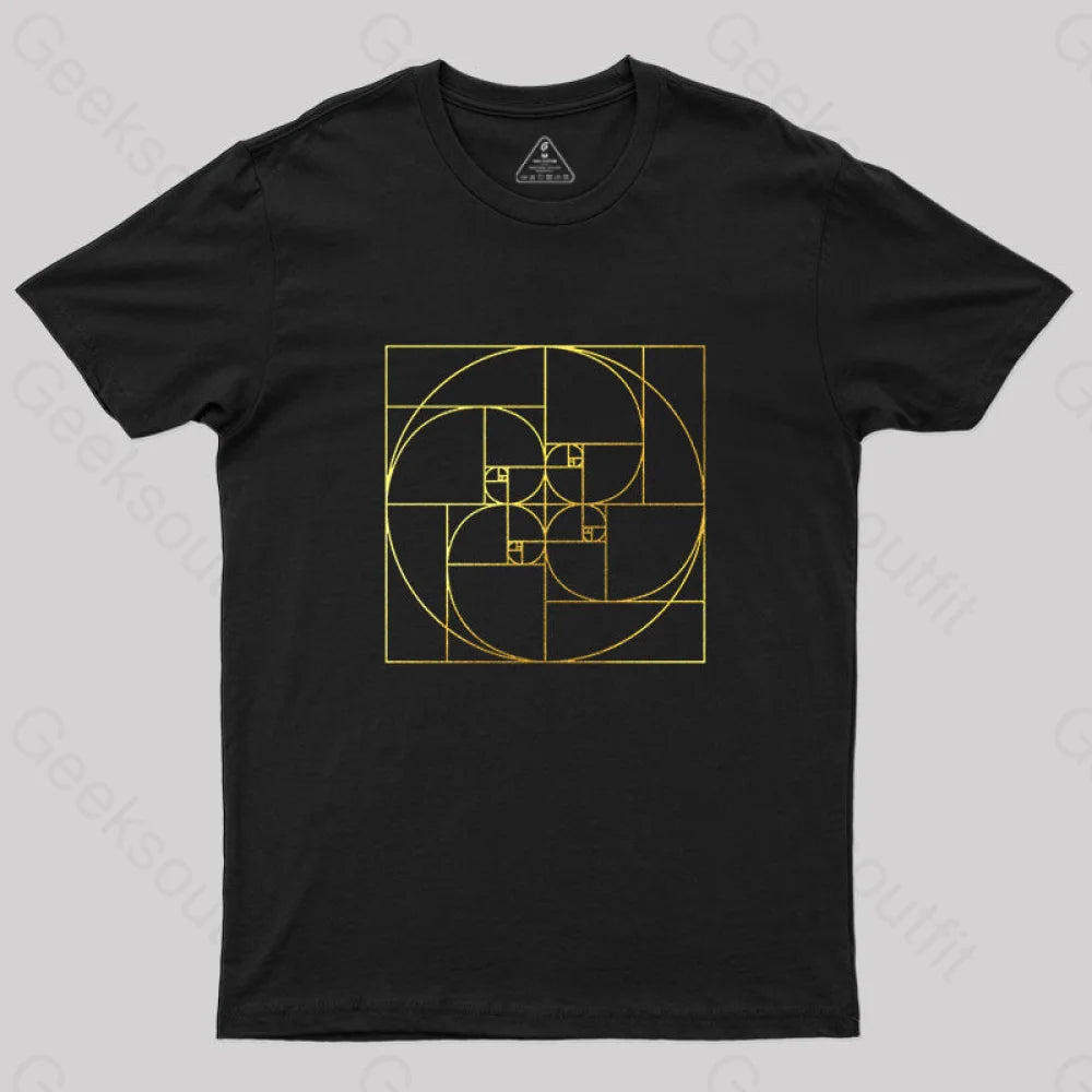 Wrinkle-Resistant TeeFibonacci Spiral Golden Ratio Digital T-Shirt