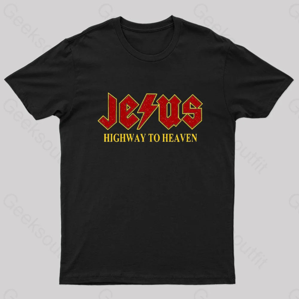 UV-Protection TeeJesus Rocks Highway to Heaven Nerd T-Shirt