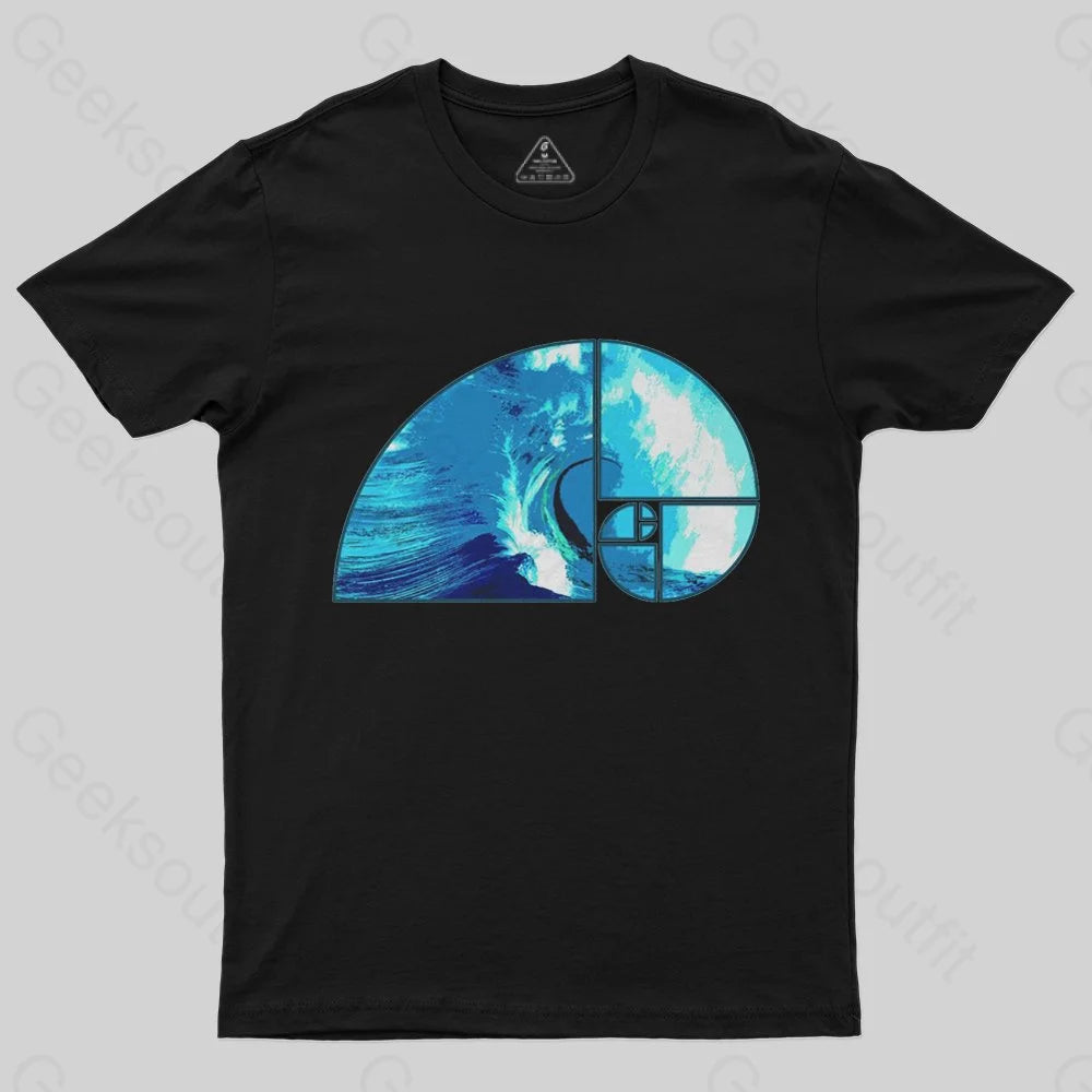 V-Neck TeeOcean Wave Fibonacci Spiral T-Shirt