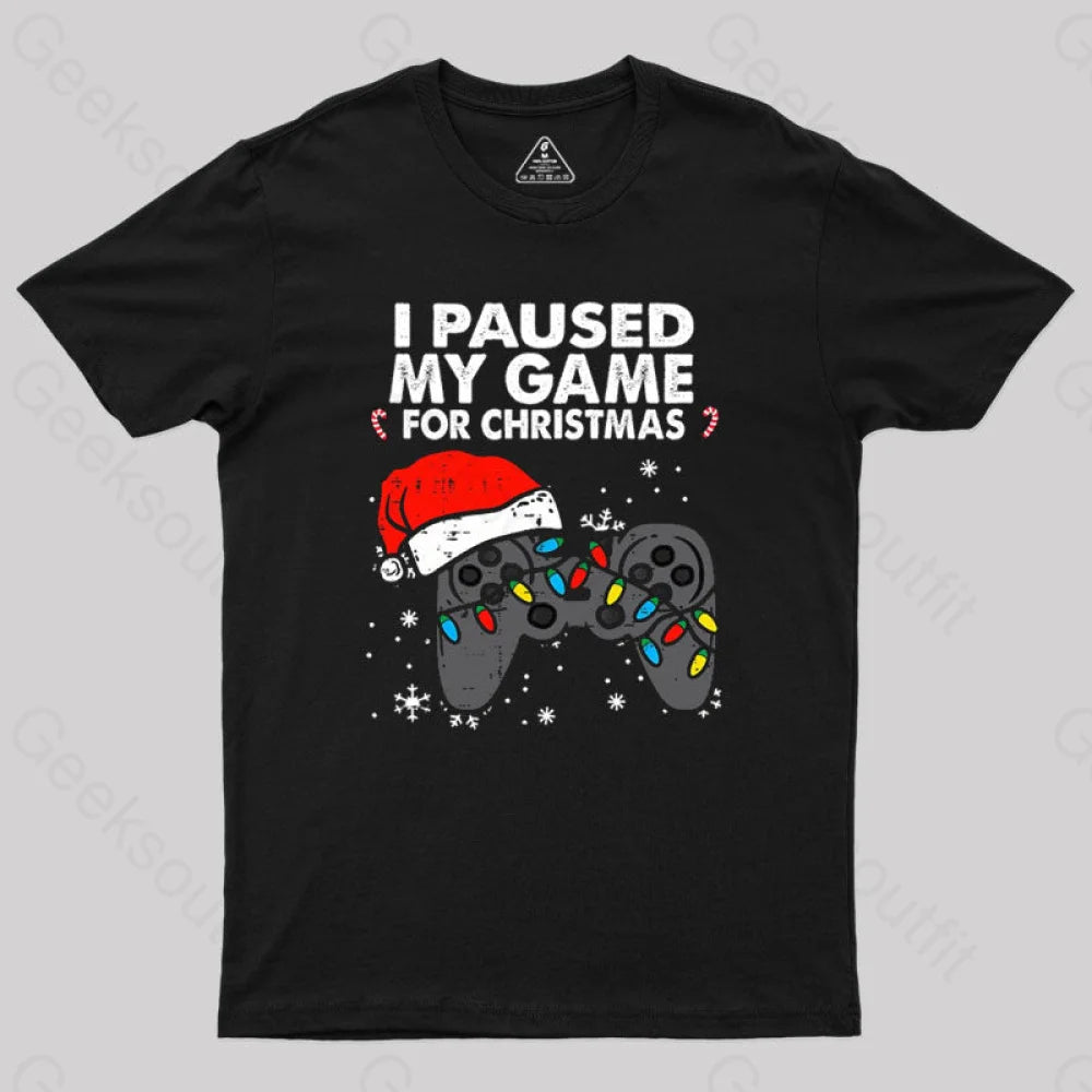 Gradient TeePaused My Game Christmas Gamer T-Shirt