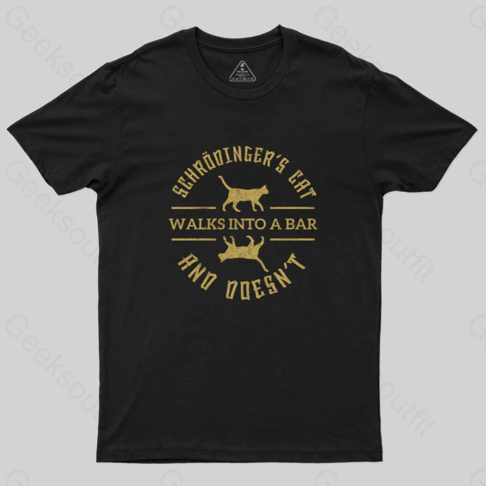 Patchwork TeeSchrodinger's Cat Walks Into A Bar T-Shirt