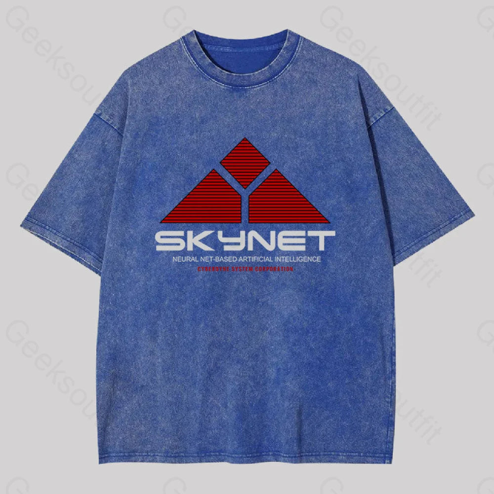 Luxury TeeSkynet-Neural Net Based Artificial Intelligence Washed T-Shirt