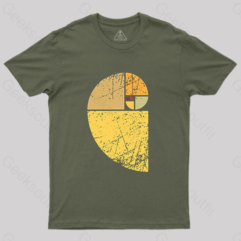 Cropped TeeVintage Fibonacci Spiral Science T-Shirt