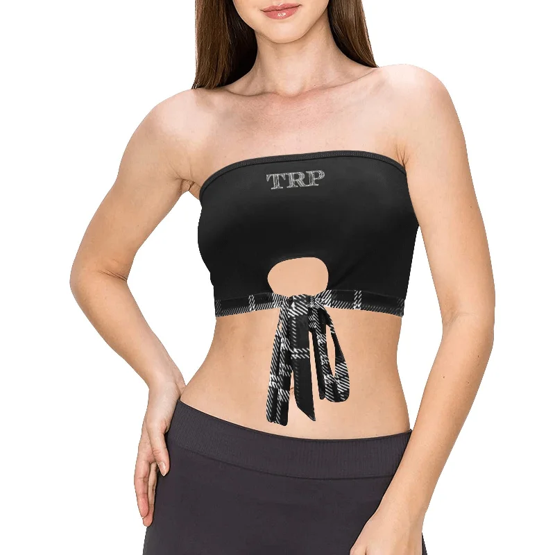 TRP Twisted Patterns 06: Digital Plaid 01-06B Designer Tie Bandeau TopCroptopfit