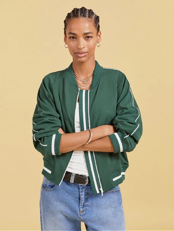 Gretchen LENZING™ ECOVERO™ Cropped Bomber Jacket | Forest GreenCroptopvintage