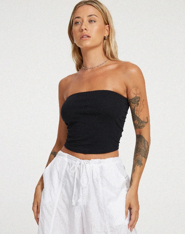 Shae Bandeau Top in BlackCroptopdye