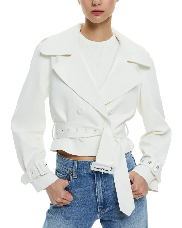 Alice + Olivia Keith Cropped Trench CoatCroptophoodie