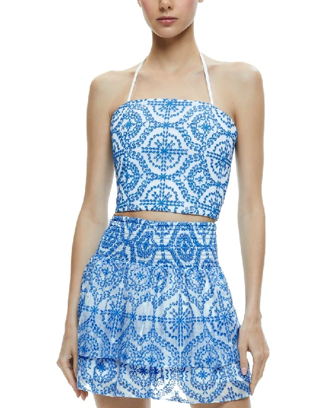 Alice + Olivia Ceresi Tie Neck Halter Bandeau TopCroptopcloud