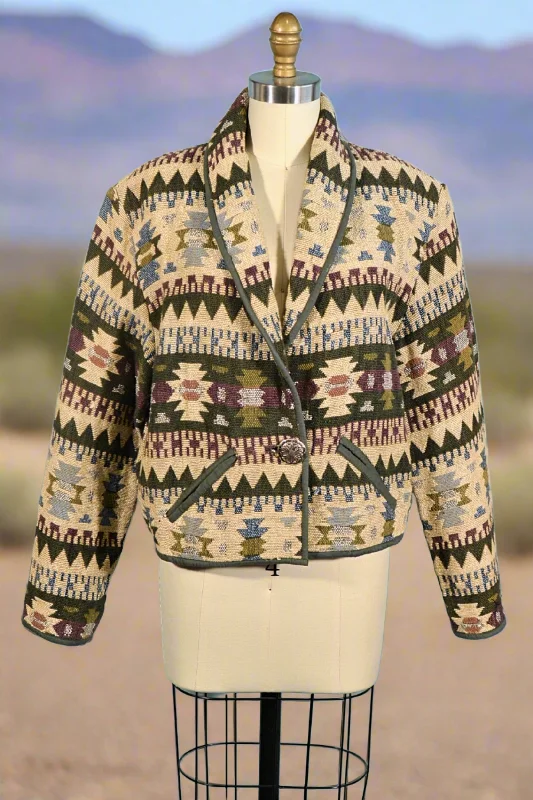 Vintage Southwestern Cropped Jacket, Country Western Jacket LCroptopstartup