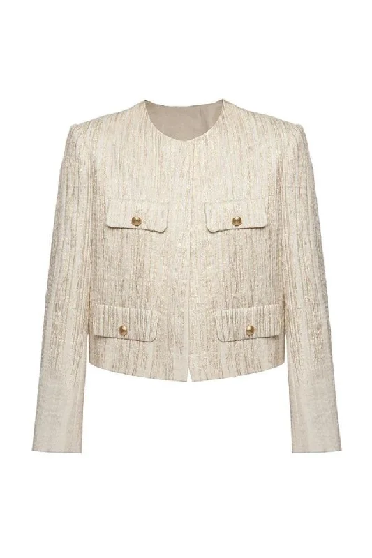 GOLD CROPPED JACKET WITH POCKETSCroptoptech