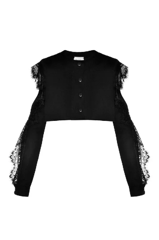 ONYX CROPPED JACKET WITH RUFFLESCroptoptrendsetter